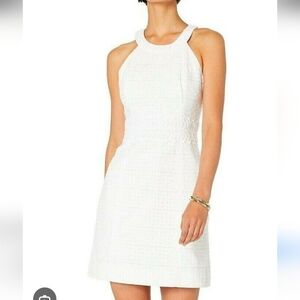 Lilly Pulitzer Ashlyn White  Eyelet & Beaded Shift Dress - Perfect Condition
